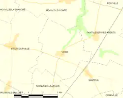 Carte de la commune de Voise (2012).
