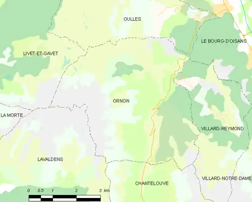 Carte des communes limitrophes