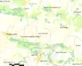 Carte de la commune de Locqueltas et des communes avoisinantes.