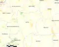Carte de l'ancienne commune de Naizin et des communes avoisinantes.