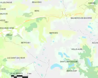 Carte avec les communes environnantes.