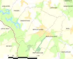 Au nord, Largitzen, à l'est Seppois le Haut, au sud, Pfeterhouse, au sud-ouest Rechesy, à l'est et au nord-est Ueberstrass