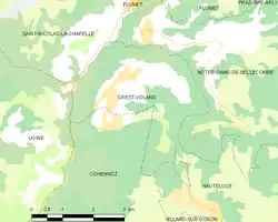 Crest-Voland et les communes voisines.