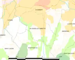 Jacob-Bellecombette et les communes voisines.