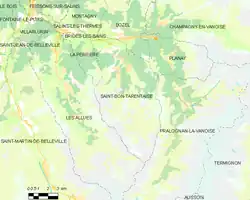 Saint-Bon-Tarentaise et les communes voisines.