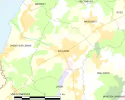 Douvaine et les communes voisines.