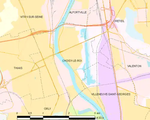 Carte des communes limitrophes