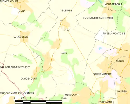 Position de la commune, par rapport à ses voisines.