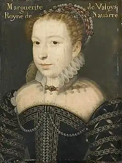 Marguerite de Valois reine de Navarre, vers 1572, François Clouet, huile sur bois, 29X22,5, musée Condé, Chantilly.