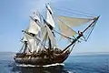 Le HMS&nbsp;Surprise, qui joue le HMS Providence dans le quatrième opus.