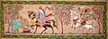 Pattachitra montrant une gopi, Krishna et un cavalier.