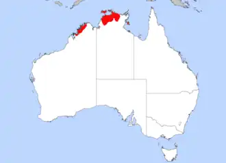 Description de l'image Pitta iris distribution.png.