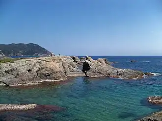 La pointe du Petit Gaou depuis l'île du Grand Gaou à l'ouest.