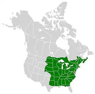 Description de l'image Polygonia comma range map.JPG.
