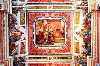 Fresque de la chapelle Saint-Aloyse à Mangalore, au sein du collège jésuite, peinte par le frère italien Moscheni.