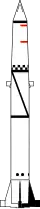 Dessin vectoriel du PGM-11 Redstone Block II.