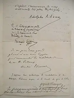 Lettre autographe 1900.