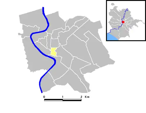 Localisation du rione sur la carte de Rome