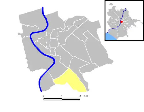 Localisation du rione sur la carte de Rome