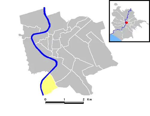 Localisation du rione sur la carte de Rome