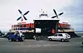 SR.N4 Mk3 Princess Anne au chargement à Douvres (septembre 1989)