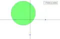 (b) Chaque sous-ensemble de points adjacents peut être isolé par un disque (un seul est montré).