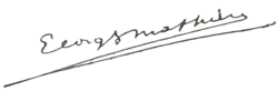signature de Georges Mathieu (historien)