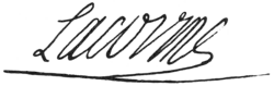 Signature de Louis de Chapt de La Corne, l'aîné