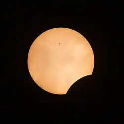 Photo de l'éclipse partielle depuis Hô Chi Minh-Ville, Vietnam, 4:21 UTC.
