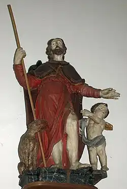 La statue de Saint-Roch.