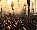 Gare de Francfort, nombreux aiguillages