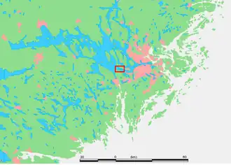 Localisation d'Helgö dans le lac Mälar.