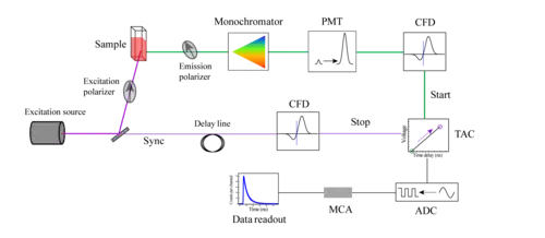 Schéma d'une installation TCSPC