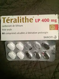 Boîte de Téralithe 400&nbsp;mg à libération prolongée