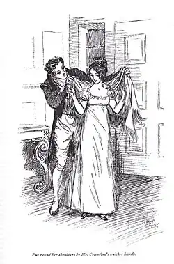 Henry Crawford courtisant Fanny, par Hugh Thomson (1897).