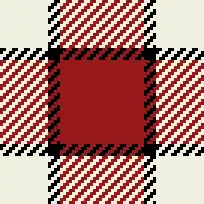 W32-K4-R28 donne un tartan régulier ou toutes les bandes du motif sont en multiple de quatre.