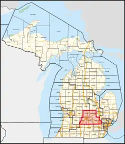 Description de l'image Michigan's 7th congressional district (since 2023).svg.