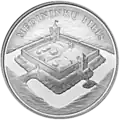 Pièce commémorative d'un Litas célébrant le château de Medininkai.