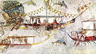 Navire amiral et bateau à voile
