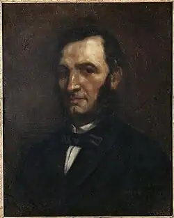 Portrait de Gustave Chaudey par Gustave Courbet, huile sur toile, vers 1870.