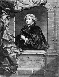 Gravure. En buste, de trois quarts.