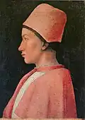 Francesco Gonzague, frère de Louis&nbsp;III, cardinal à l'âge de 16 ans Mantegna, tableau,1461