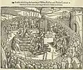 Hugh Latimer et Nicholas Ridley, martyrs protestants, brûlés vifs en 1555 à Oxford.