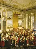 La première cérémonie de l'Ordre de Marie-Thérèse, 1758, peinture à l'huile, atelier de Martin van Meytens