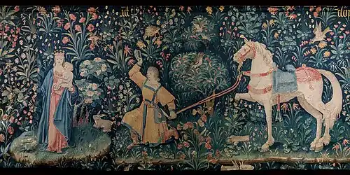 Tapisserie de saint Éloi et Vierge à l'Enfant.