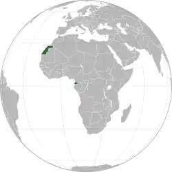 Description de l'image Hispanic Africa (orthographic projection).svg.
