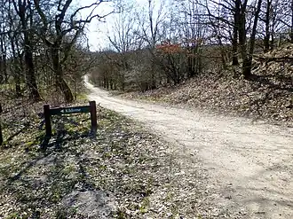 Le Hærvejen au niveau du bassin versant près de la source des rivières Skjern Å et Gudenås.