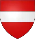 de gueules à la fasce d'argent