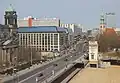 Vue depuis la Humboldt-Box sur le Schloßbrücke et Karl-Liebknecht-Straße.