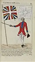 Uniforme et drapeau du régiment de Castellas en 1772